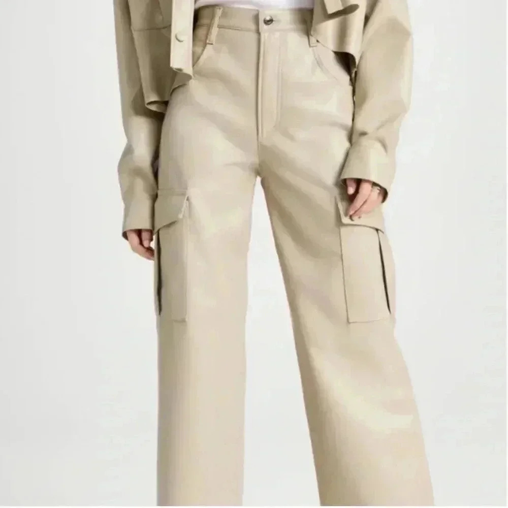 NEW AGOLDE Leather Blend Minka Cargo Pants Women’s Size 33